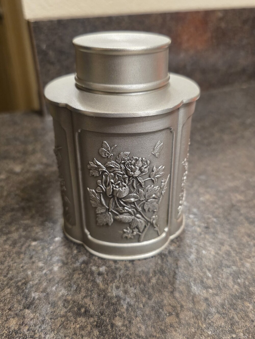 Vintage Royal Selangor Pewter Tea Caddy from their Four Seasons Collection
